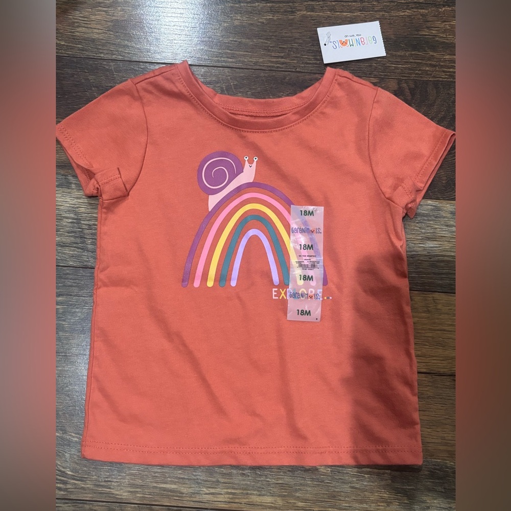 Garanimals Orange Snail and Rainbow Tee